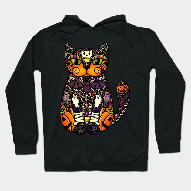 Halloween Cat Hoodie by Doodlecats 